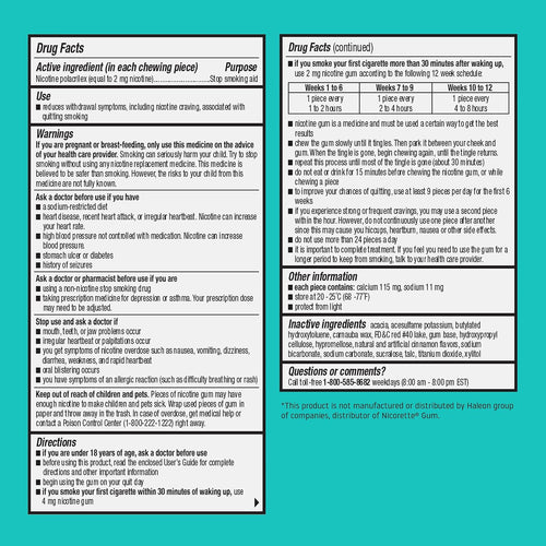 Habitrol Nicotine Gum 2 mg, Cinnamon Flavor, 150 Count