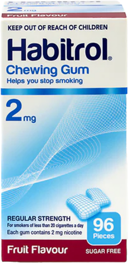 Nicotine Gum 2mg Fruit Flavor Quit 96 Pieces