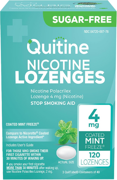 Nicotine Lozenge 4mg Mint, 120 Count