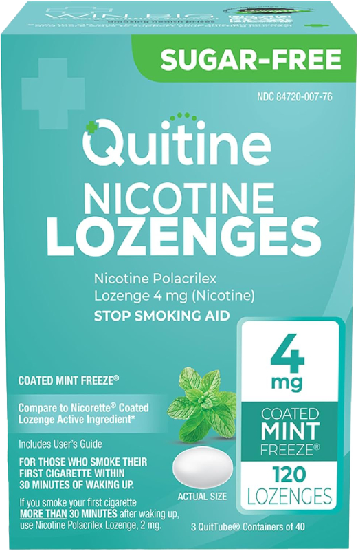 Quitine Nicotine Lozenge 4mg Mint, 120 Count