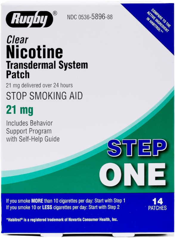 Clear Nicotine Patches - 21mg, Step 1 - 14 Count