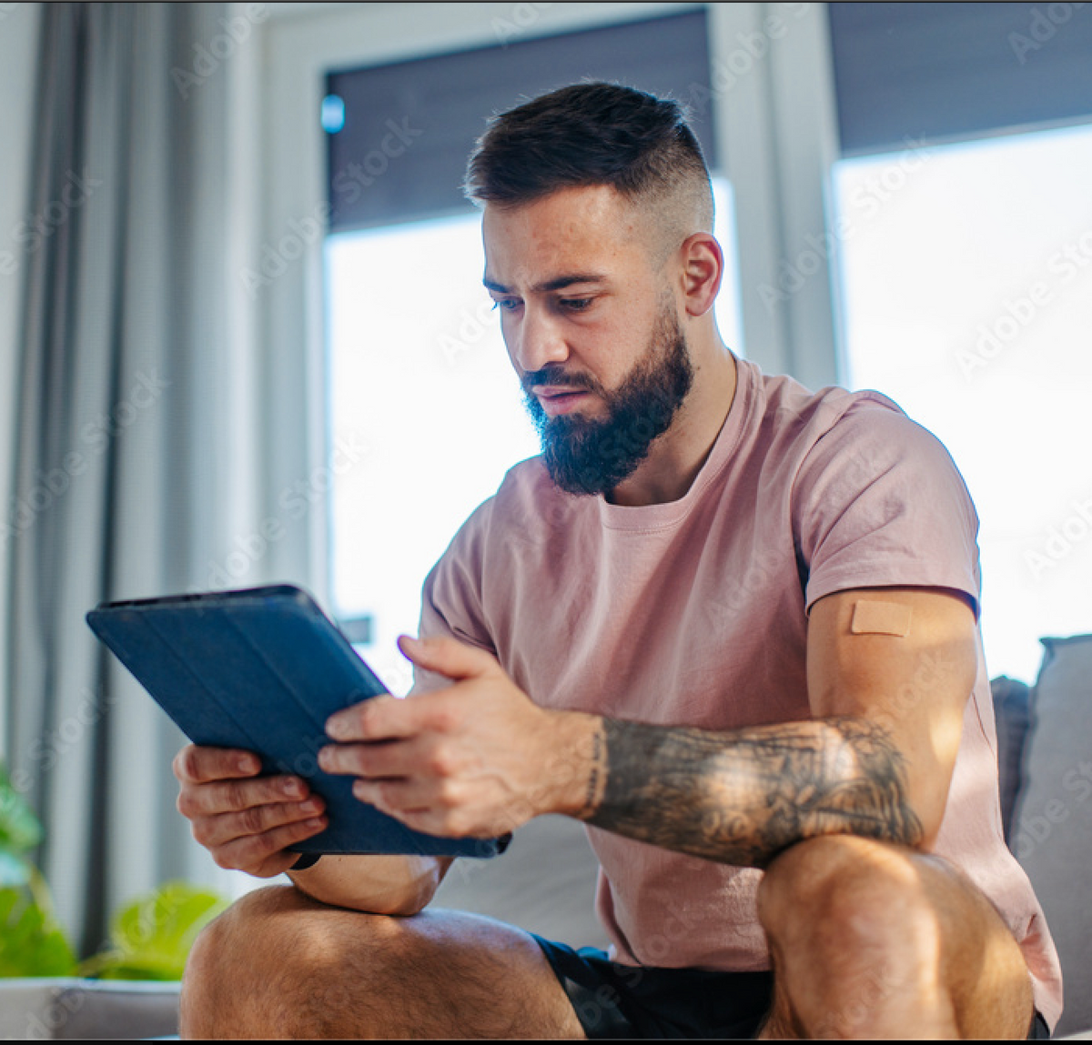 Person reviewing nicotine replacement bundle options on a tablet