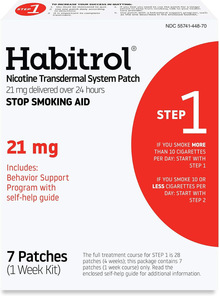 Habitrol Nicotine Patches Step 1, 21 mg, 7 Patches