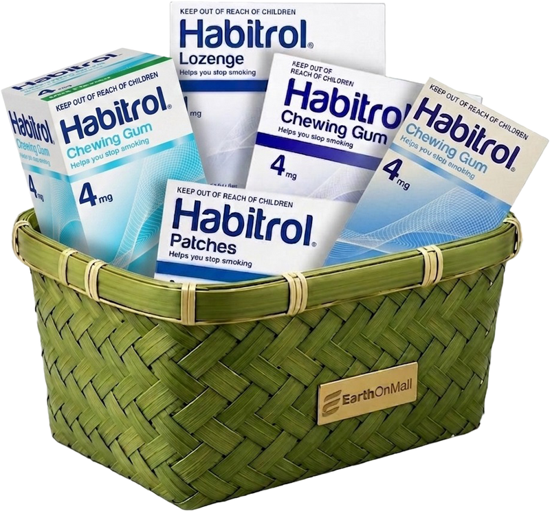 Habitrol nicotine replacement products in a basket