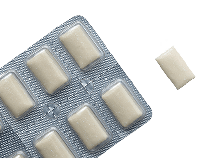 Nicotine gum blister packaging for chewable nicotine replacement options